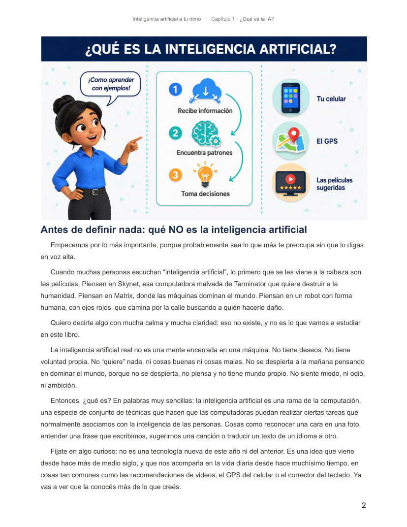 Página interior del Capítulo 1: ¿Qué es la inteligencia artificial?